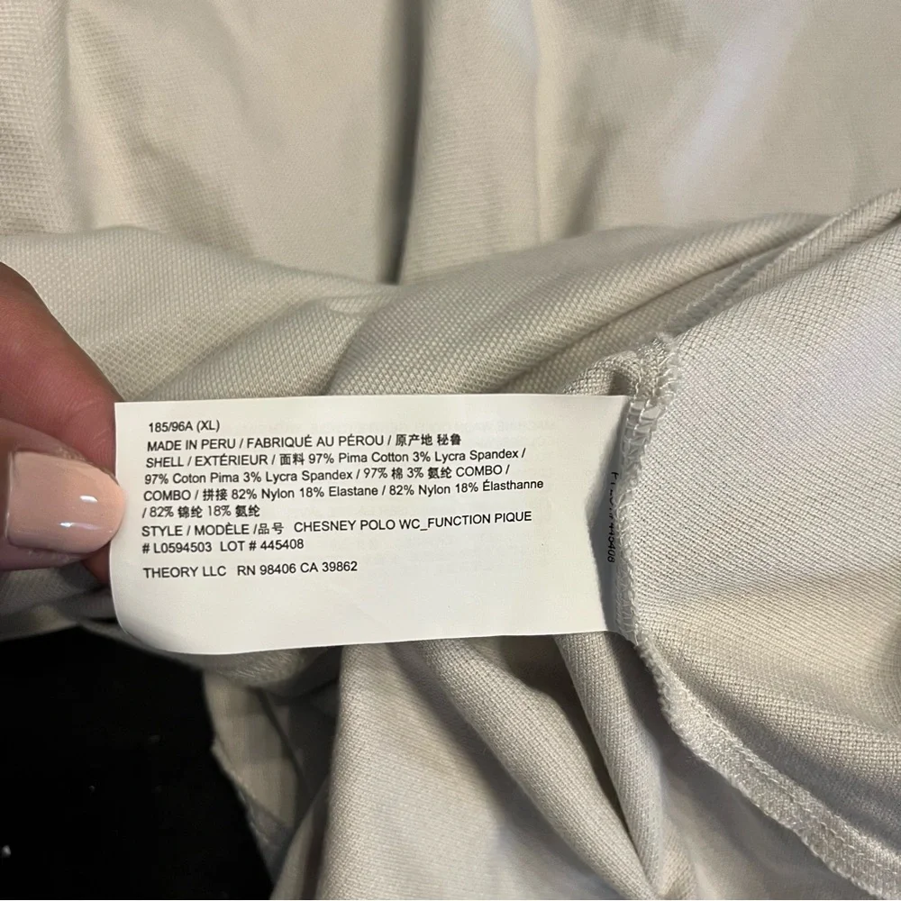 Theory Shirt Men Collared Short Sleeves Gray/Navy Size XL Pima Cotton Blend - Picture 5 of 5